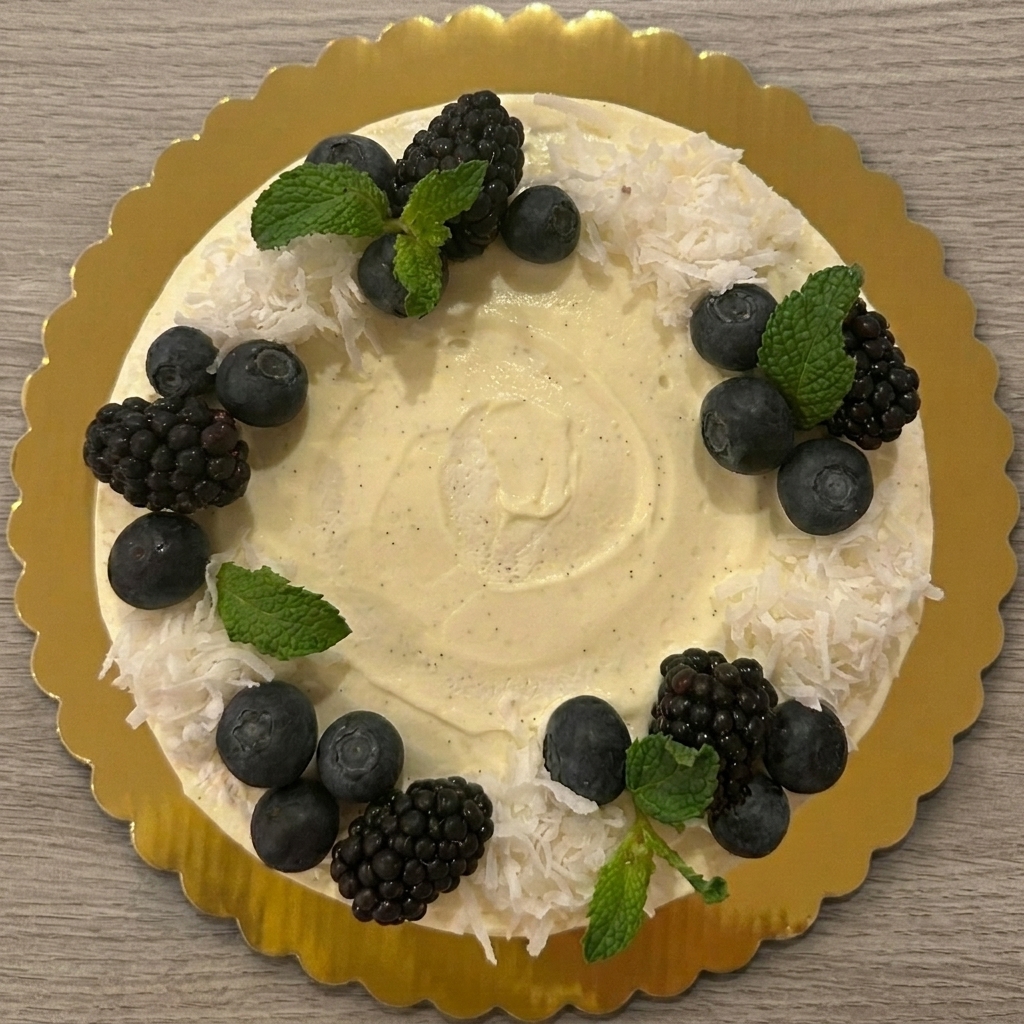 Blueberry honey cake from above
